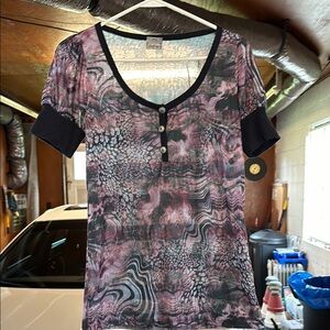 Stylish Pink and Black Women's Top